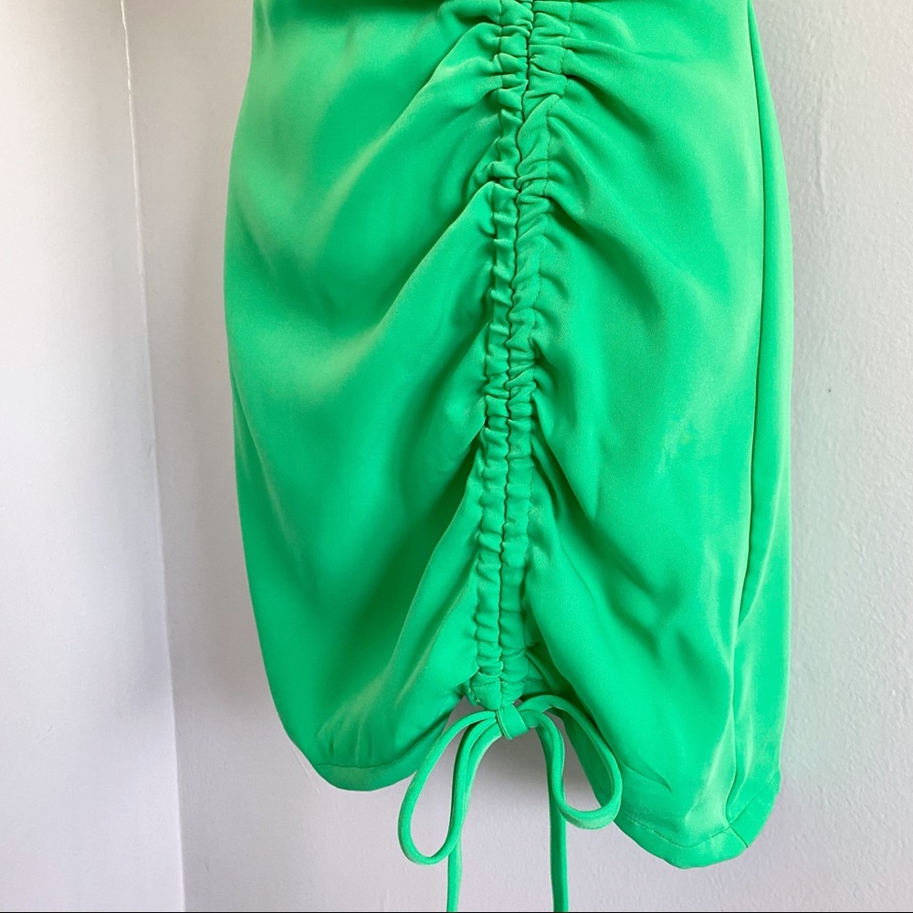 Superdown • Revolve Ruched Cami Mini Dress Green • Small - Picture 6 of 10